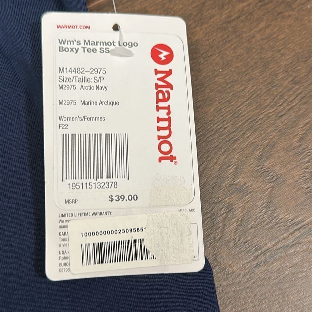 NWT Women’s Marmot Boxy Tee - Navy Blue Size Small - Picture 3 of 7